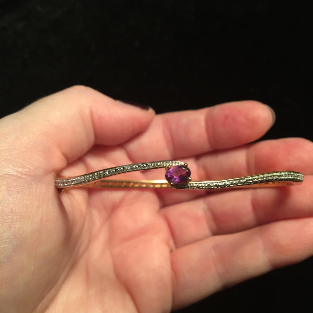 Amethyst bangle bracelet